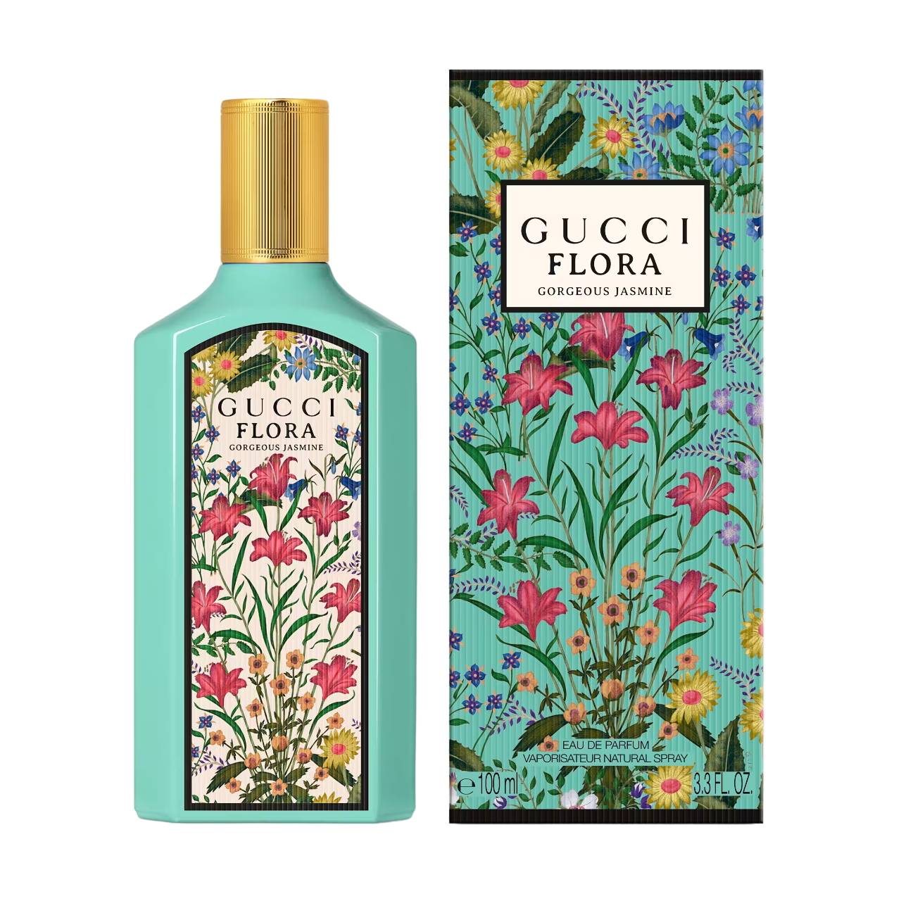 Gucci Flora Gorgeous Jasmine, 100 ml, eau de parfum para mujer, 100 ml en caja